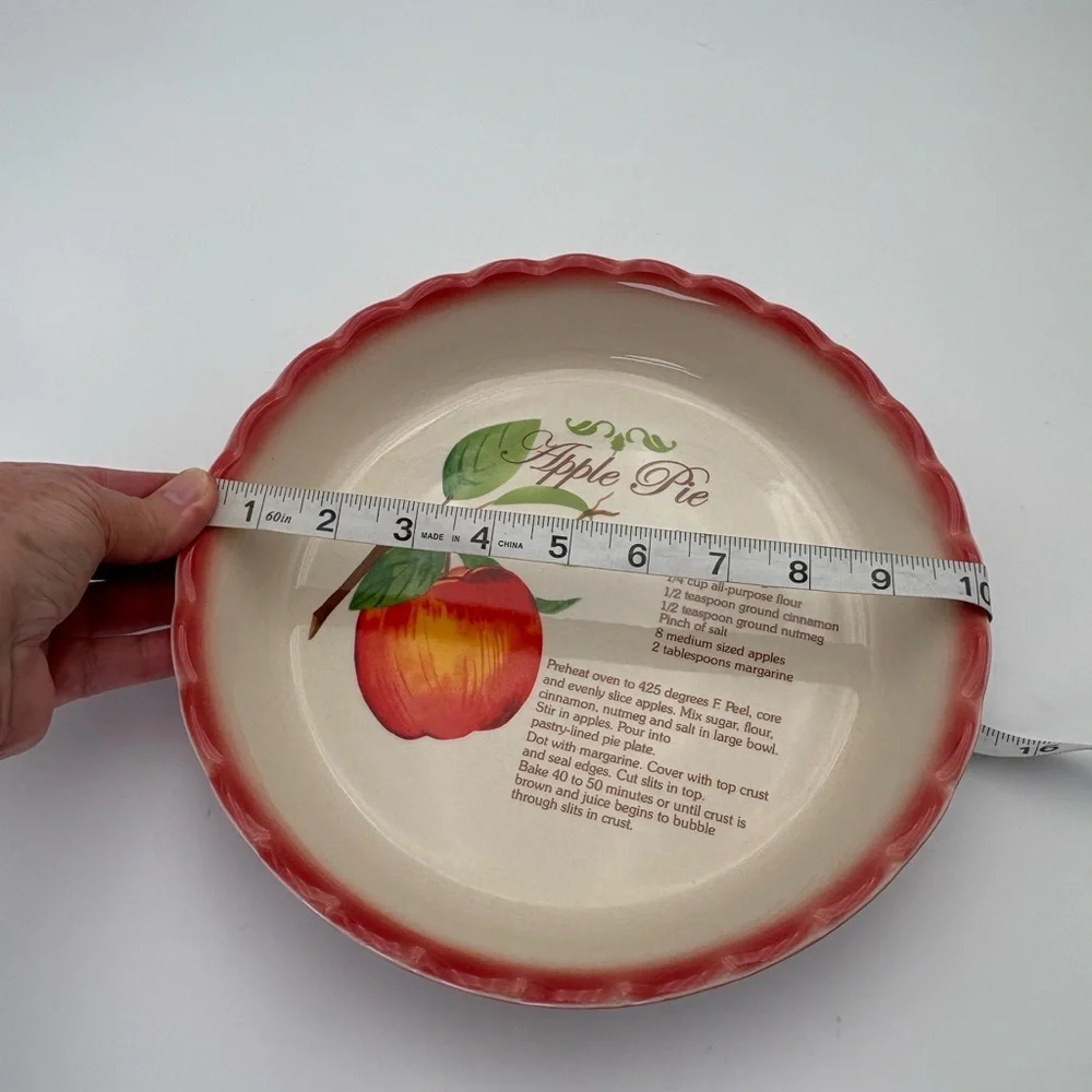 Red and Cream Apple Pie Recipe Dish